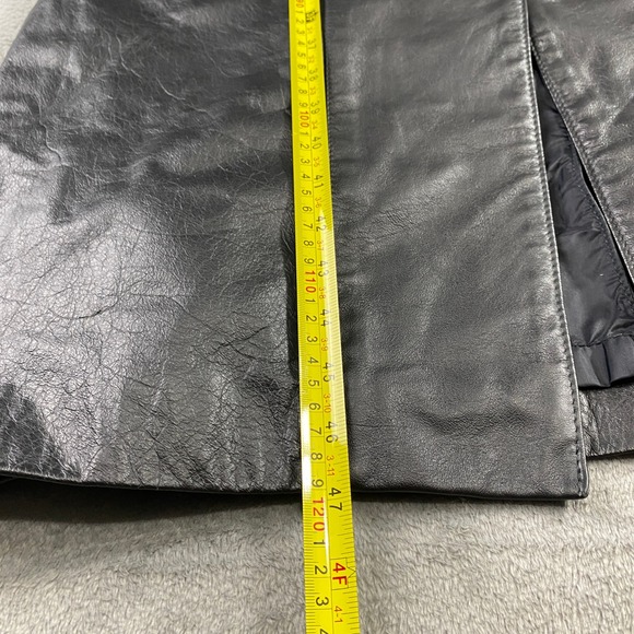 Comint Coat Women's M Black Faux Leather Snake Print Trim Long Trench Argentina - Picture 7 of 12